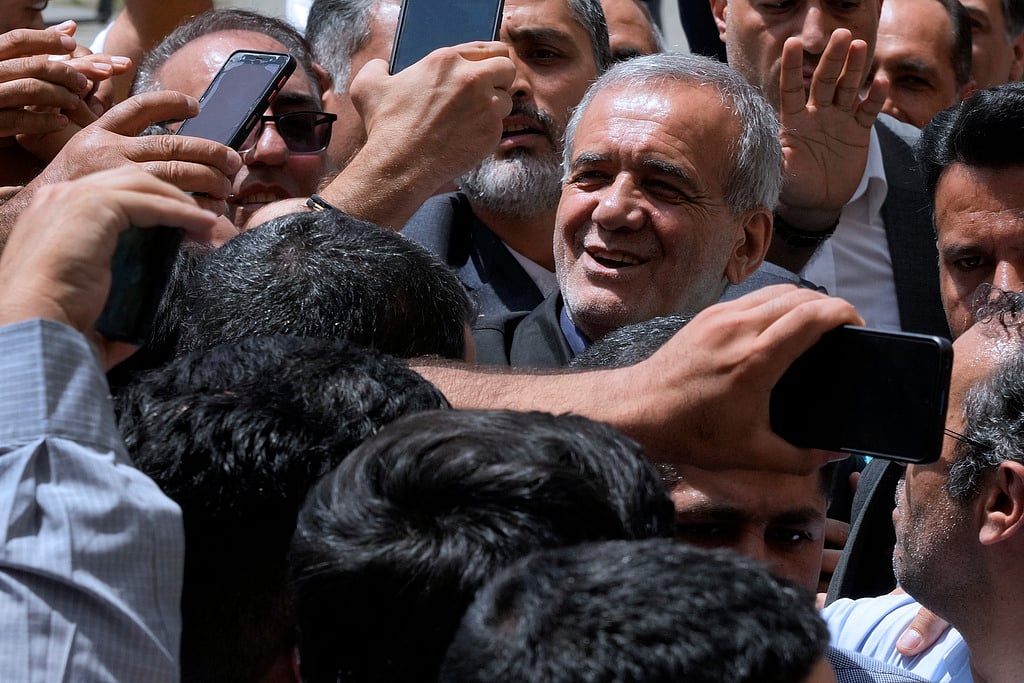 | Photo: AP : Masoud Pezeshkian Vows More Support For Hezbollah